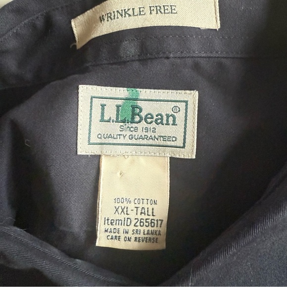 L.L.Bean Men’s Black Wrinkle Free Button Down Shirt XXL Tall Long Sleeve - Picture 6 of 7